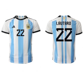 Argentina Lautaro Martinez #22 Hemmakläder VM 2022 Kortärmad